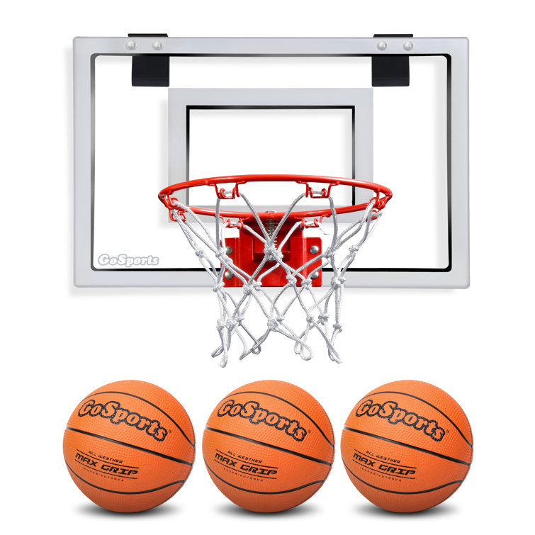 GoSports Basketball Door Hoop with 3 Premium Basketball and Pump